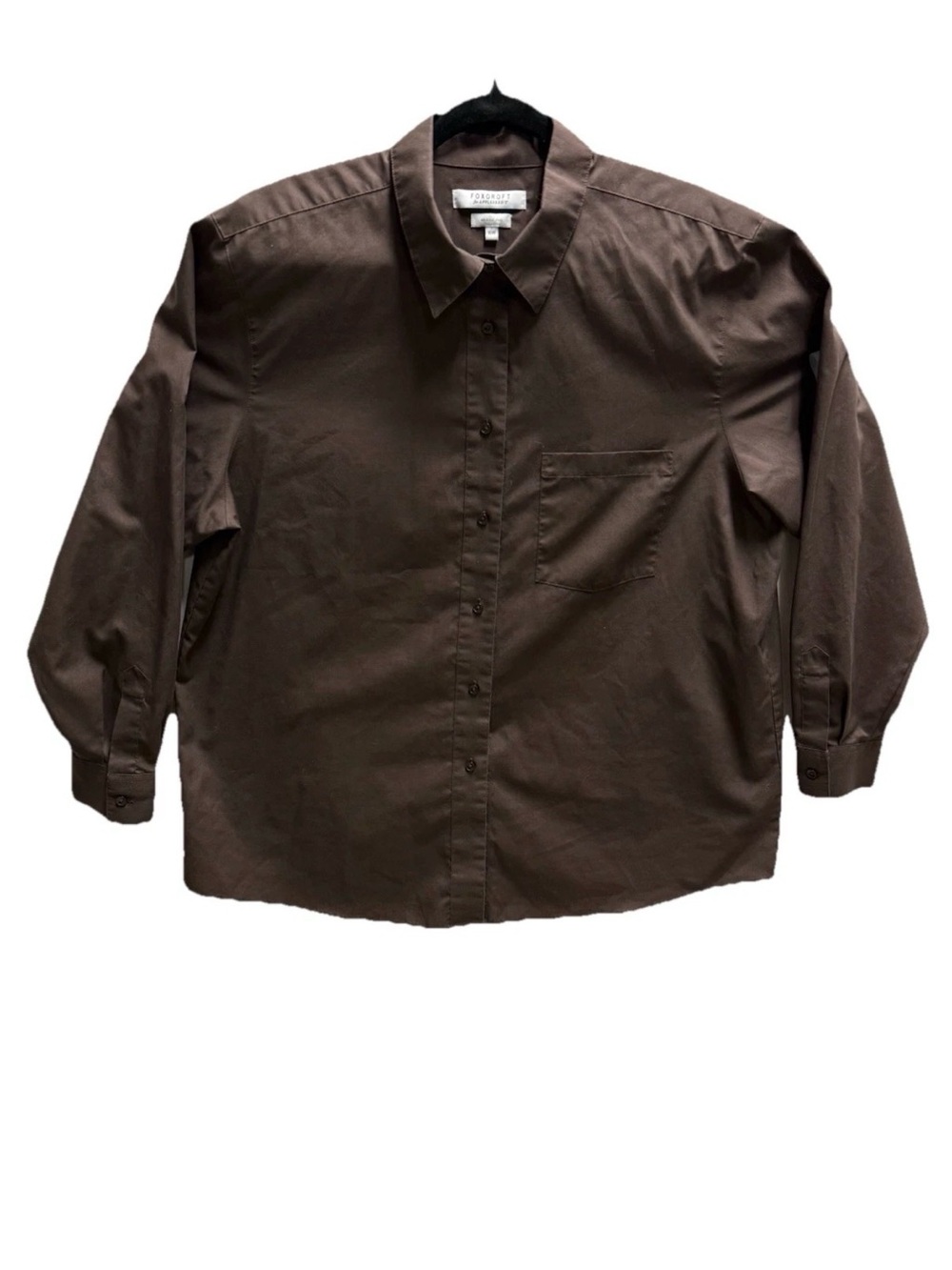 Foxcroft Women's Dark Chocolate Brown Button-Down Shirt - Picture 3 of 9